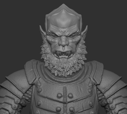MOTU Beast Man Mouth Closed Head for Mythic Legions
