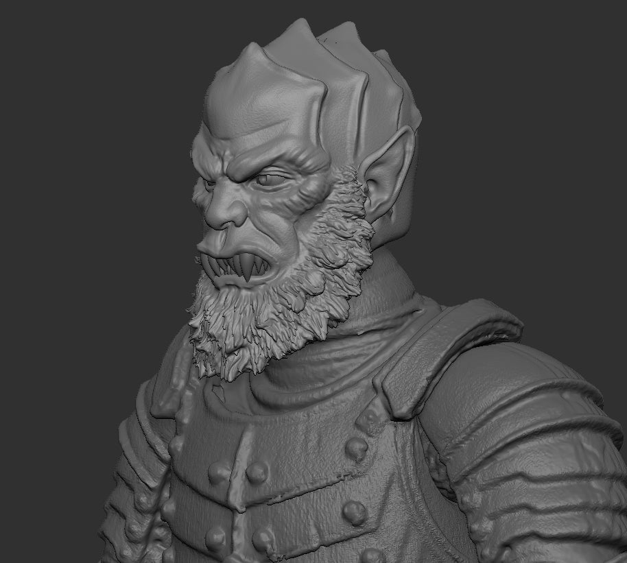 MOTU Beast Man Mouth Closed Head for Mythic Legions