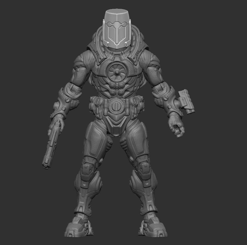 Scifi Templar Captain Helmet Head