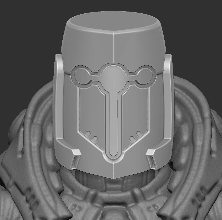 Scifi Templar Captain Helmet Head