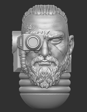 Cybernetic Vampire Space Marine Head