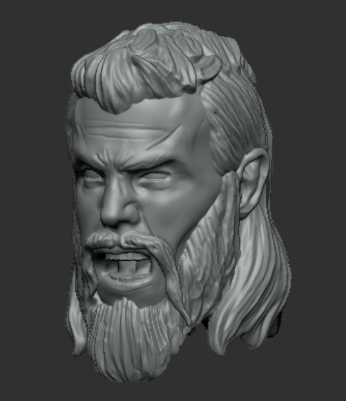 Prince Illfred Yelling (Topknot - Beard) Head Unpainted