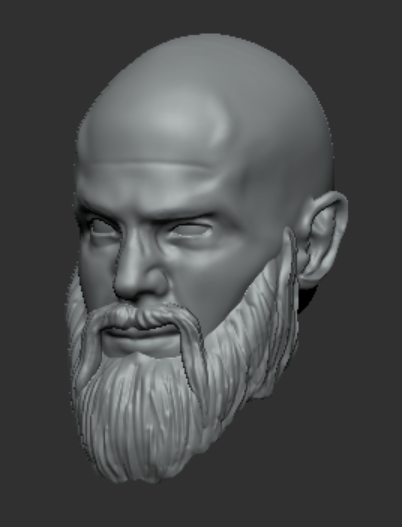 Prince Illfred Smirking (Bald - Beard) Head Unpainted