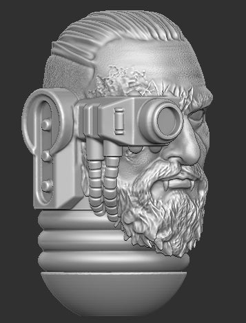 Cybernetic Vampire Space Marine Head