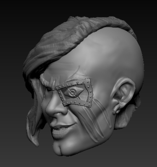 Et Sanguine Nubila Smirk Eyepatch Head Unpainted