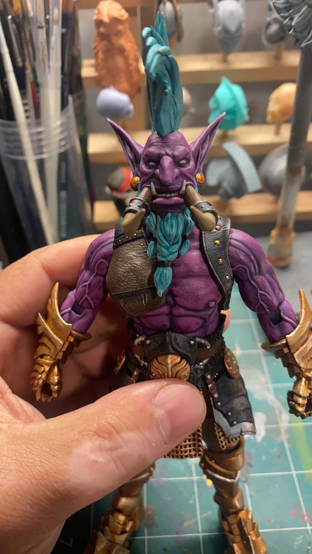 Mohawk Troll Head - Unpainted