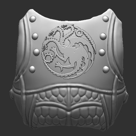 Dragon Emblem Breast Plate Clip on for Mythic Legions