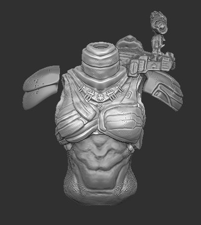 Armored Female Predator Torso