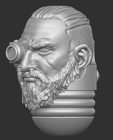 Cybernetic Vampire Space Marine Head