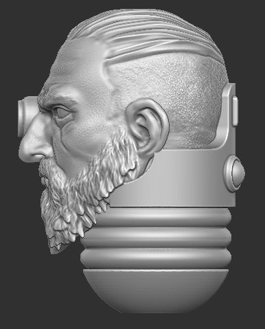 Cybernetic Vampire Space Marine Head
