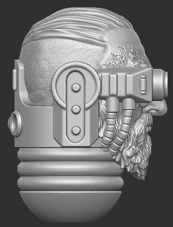 Cybernetic Vampire Space Marine Head