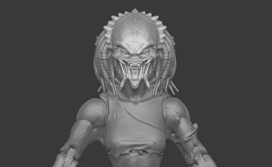 Female Predator Head Closed Mouth