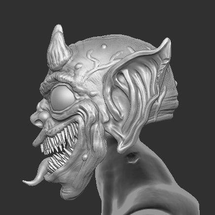 Gornexoth Demon Goblin Head Unpainted