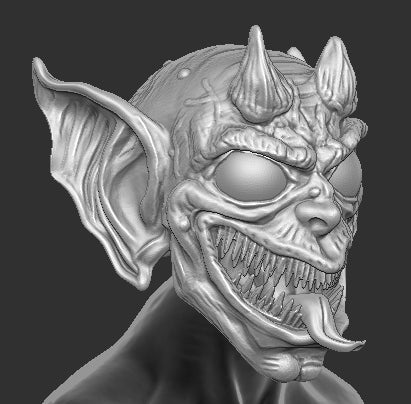 Gornexoth Demon Goblin Head Unpainted